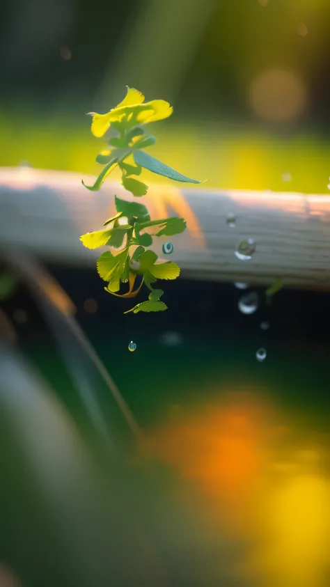 Yellow green red nature, outdoors, water drops, stream, bright picture, fog, clouds, blue sky, (intricate detail), HDR, (intricate detail, super detail: 1.2), cinematography, light, shadows, texture, centering, masterpiece, best quality, 8K, crazy detail, ...