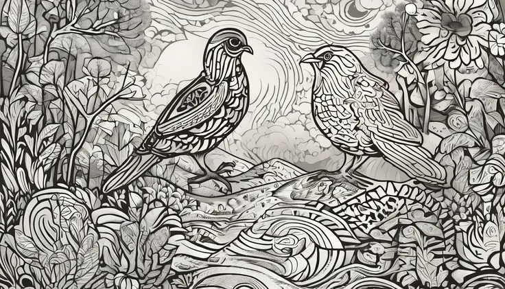 In the forest，A hen laying eggs,Surrounded by clouds，etchings，Unity8k wallpapers,ultradetailed,Beauty and aesthetics,Masterpiece,best qualtiy,(zentangle,mandalas,tangled,entangle），Oil woodblock printing, wood block print, woodcut print, linocut print, oil ...