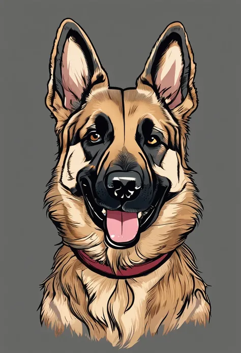 cute space german shepperd dog, Funny, para um adesivo para colocar em um livro ou carro