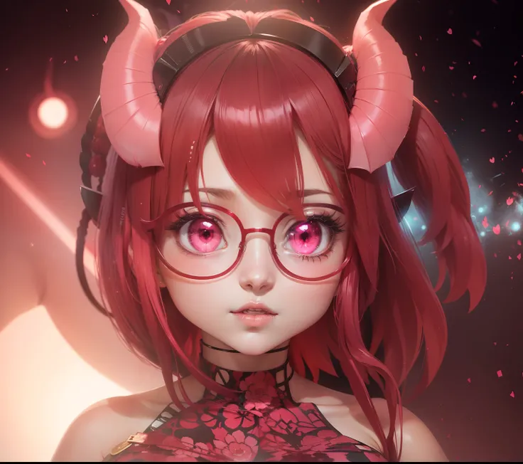 anime girl, succubus red/pink