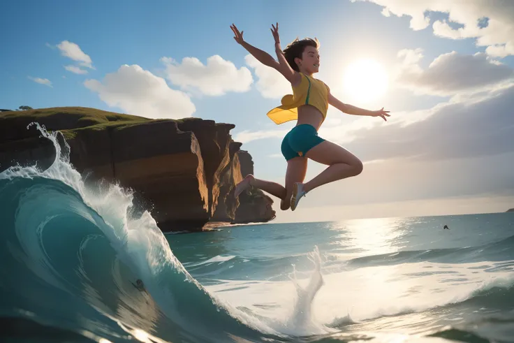 Date: 1958
Location: Australia
Description: A teenager takes a confident leap into the sunlit waters of an Australian bay, her fearless plunge embodying the courage of adolescence.