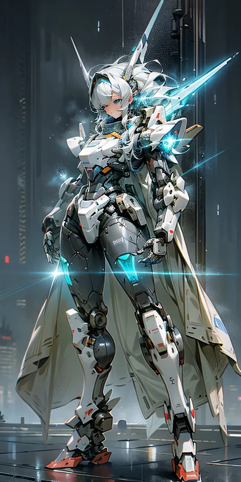 Cool mech core style，mech concept art，Dark gray Decepticon，tremendous mecha robot，intricate glowing mecha armor，Transform giant robots in the future。There is a giant mech machine behind the girl，The volume of the machine is very large，It seems to be more t...