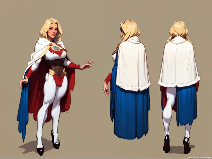 ((masterpiece)),(((best quality))),((character design sheet)), illustration,1woman, environment Scene change,  muscular, (white skin:1.4), white legs, thick legs, (royalty cape:1.5), scribbles and marks, fire, ((detailed face:1.1)), rough sketches, pose to...