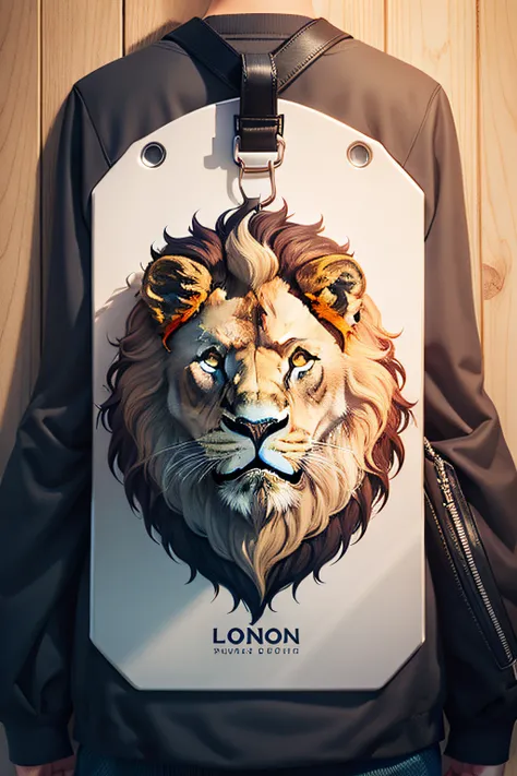 Design a hang tag with lion elements