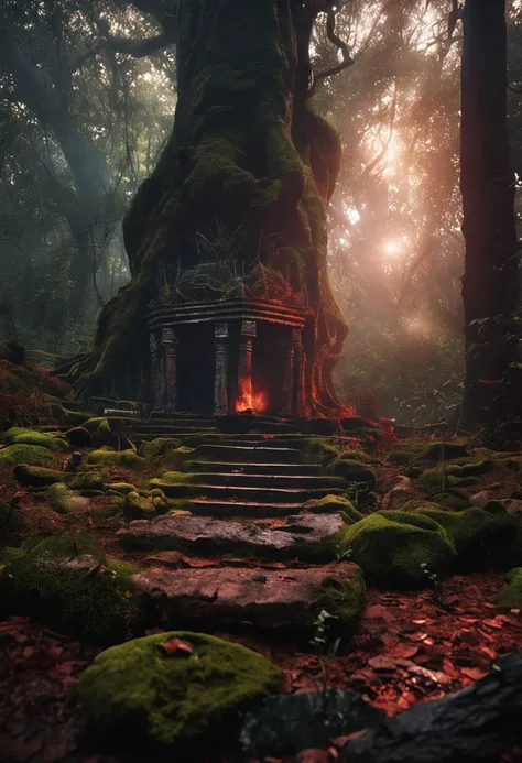 Mysterious altar in the forest，It seems that what ancient creatures can be summoned