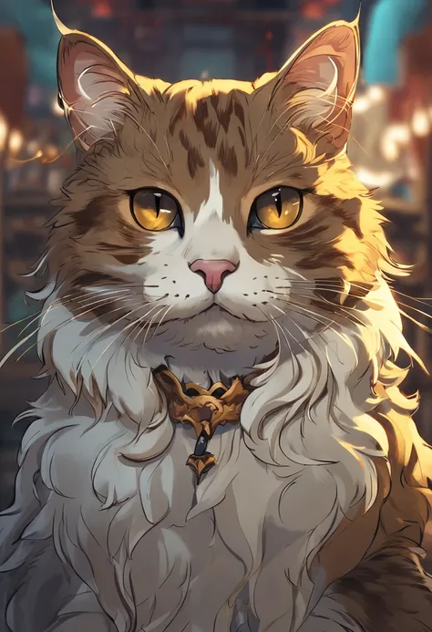 Cat with a golden crown Very detailed shining eyes Modern anime style art cute and energetic details ear cat portrait Makoto Shinkai Studio Ghibli Studio Key Hideaki Anno Saki Michan Stanley Art Germ Liu Rosrest James Jean Mark Simonetti Elegant highly det...