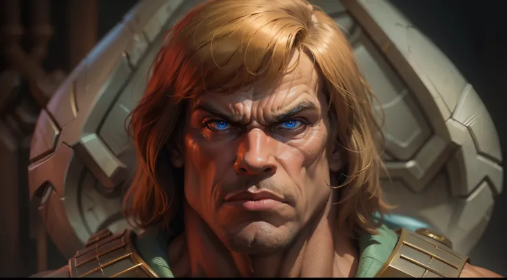 a portrait of He-Man , intrinsic details, masterpiece, hyper realistic , hd , 8k