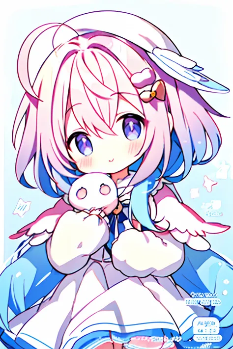 anime girl with angel wings and heart in her hand, anime visual of a cute girl, cute anime girl, anime moe art style, small curv...