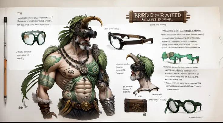 bird head（round goggles），personal，the perfect blend of creatures，venat，nipple ring，complex ribs，rough old，cartographic，schematic...