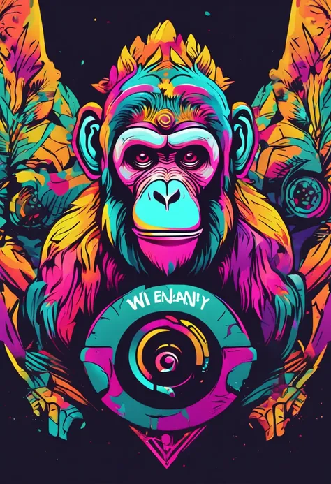 Create a monkey logo for a digital channel with vibrant, high-resolution colors