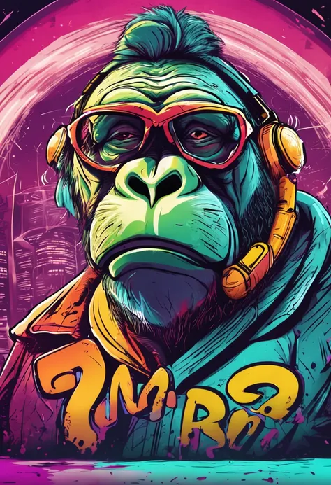 Create a fat monkey logo for a digital channel with vibrant, high-resolution colors