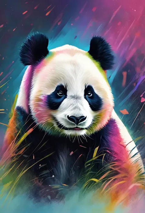 Panda pastel painting