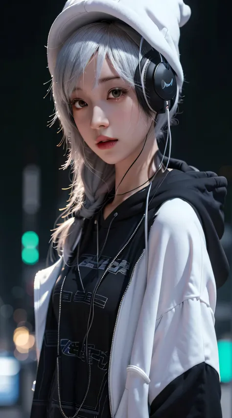 Anime girl with headphones and white hat, style of anime4 K, Anime style. 8K, cyberpunk anime girl in hoodie, Smooth anime CG art, anime styled 3d, Realistic anime 3 D style, Guviz-style artwork, 4K anime wallpaper, Digital anime art, Anime wallpaper 4 k, ...