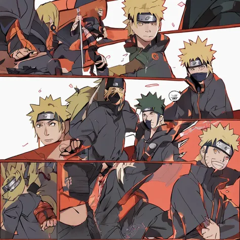 Make two Naruto equal, But one he will have a kunai in the uniform，The other will not