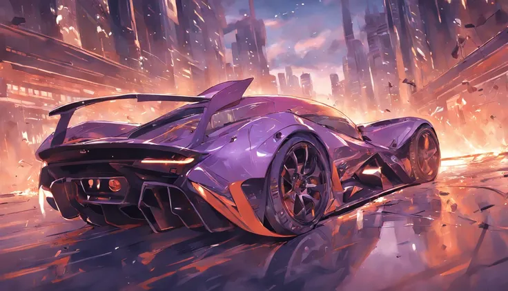 Aston Martin, Mecca chariot,Sports cars,the night,Back with a large amount of energy short barrels,Face the camera,Buildings,Energy cannon fire,Tall and mighty,strong armor,future-tech,Sharp lines,Dynamic styling,Mechanical blazing, Duties and explosives, ...