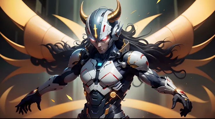 Ultraman has yellow-purple-red-blue eyes, black stripes, four horns on his head, energy timers are blue, and there is an arm blade on his right hand