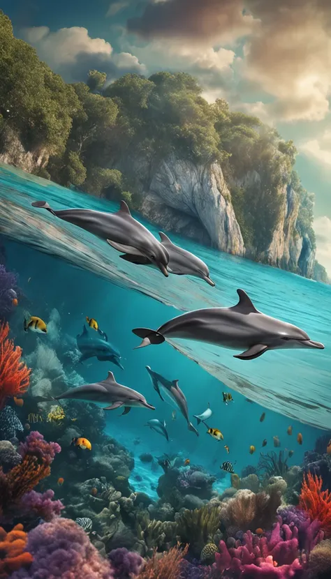 Dolphins in the sea