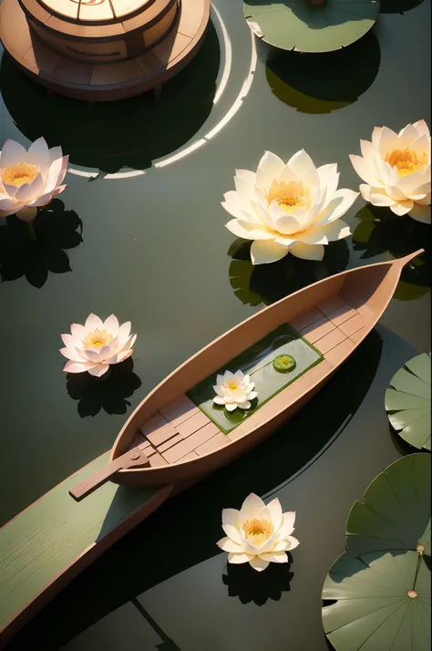 ((4k,masterpiece,best quality)), shuimobysim, Traditional chinese painting, lotuses,