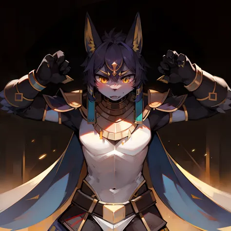 Anubis Wolf War、armour、Fighting posture