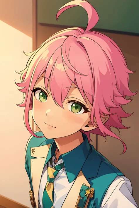 tori, tori himemiya, pink hair, green eyes, portrait