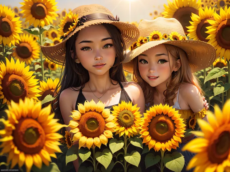 Sunflower Symphony: Endless sunflower fields, their bright yellow faces turning toward the sun, creating a symphony of color.