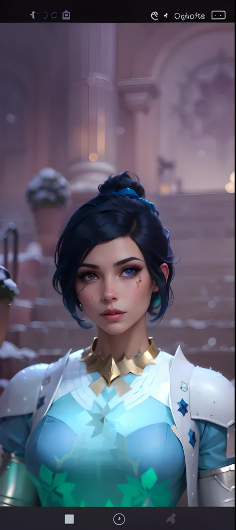 a close up of a person in a blue dress with a blue hair, short blue haired woman, ingame image, cattie - brie of mithril hall, brigitte, avatar image, zenra taliyah, inspired by Adélaïde Victoire Hall, taliyah, pharah, alluring mesmer woman, ethereal vapor...