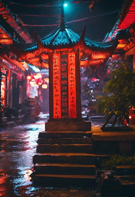 A temple where it rains