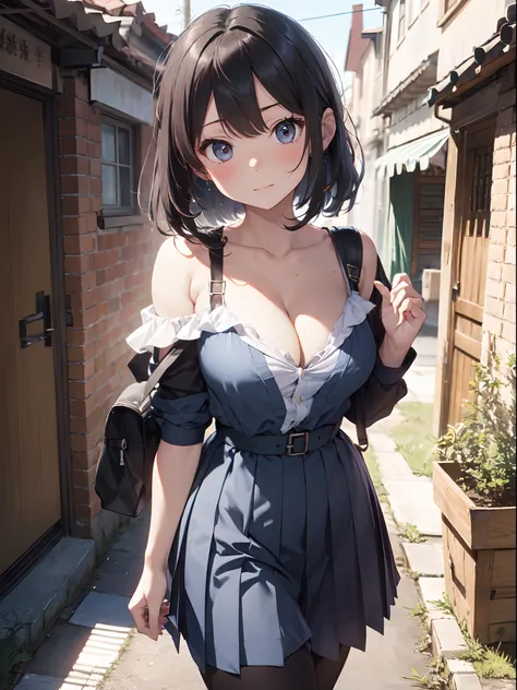 Film photography, 1girll , (((Whole body ))) , Dynamic posture
Large breasts，cleavage，The shoulder straps slip off，Off-the-shoulder attire，school uniform
character: School of Magic Prodigy
style: Dream School
Extraordinary features: Master multiple element...