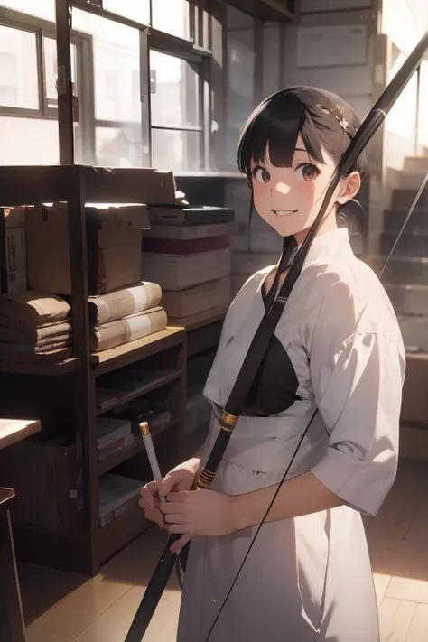 ultra-quality, ultla highres, Hyper Detailed, High contrast, superfine illustration, creative refinement, Kyudo Club,Smile