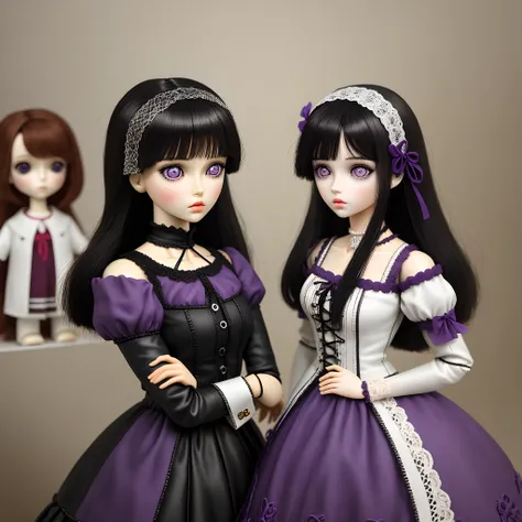 Purple eyes black hair bjd doll