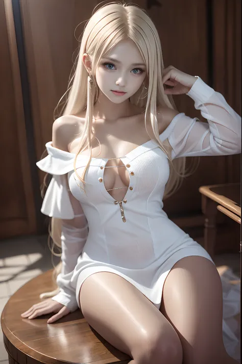 bright expression、Young shiny shiny white shiny skin、Best Looks、Blonde reflected light、Platinum blonde hair with dazzling highlights、shiny light hair,、Super long silky straight hair、Beautiful bangs that shine、Glowing crystal clear attractive big blue eyes、...