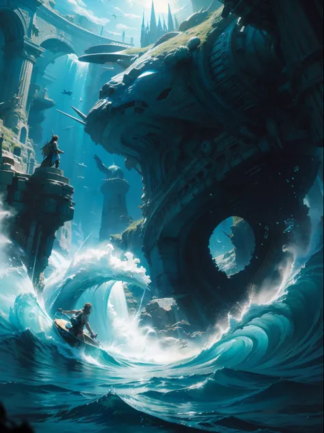 Atlantis hyper realistic super detailed Dynamic shot master piece