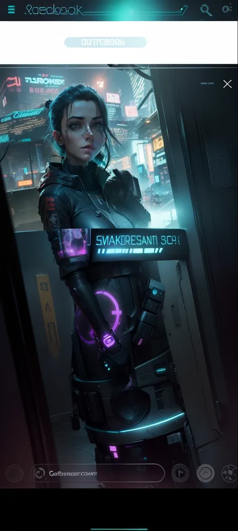 Background cyberpunk realistic face