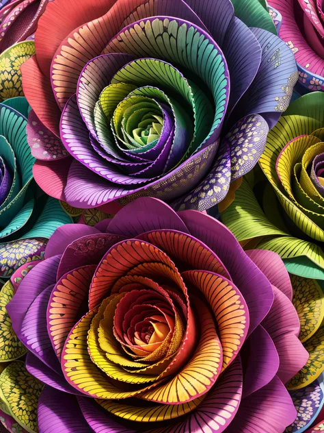 "vibrant multicolored roses observed through a kaleidoscope vision, with ever-changing patterns and colors – masterpiece in ultra-definition, of high resolution and unparalleled quality." --auto --s2