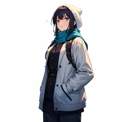 Female protagonist,Snow,Winters,thick sweater,Scarf