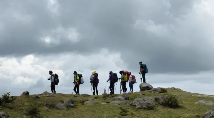 Increase light and shadow，Add to the atmosphere of hiking