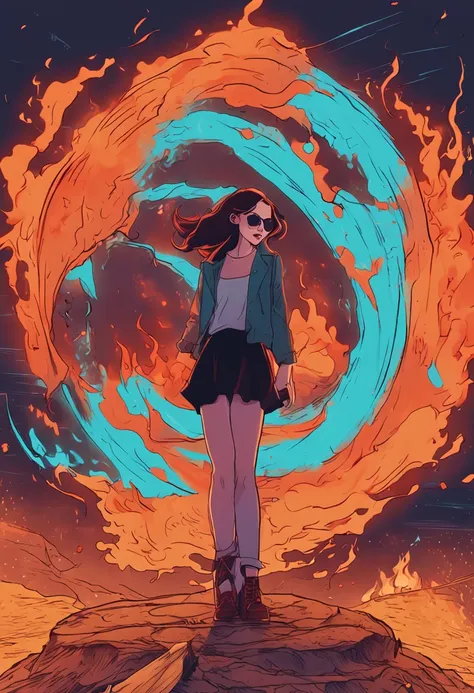 1 pair of big shoes on background　Backwards Girl　Burning Earth