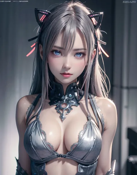 top-quality、8K Masterpiece、超A high resolution、(Photorealsitic:1.3)、Raw photo、女の子1人、silver white hair、glowy skin、1 Cyberpunk Super Beautiful Soldier、((super realistic details))、portlate、globalillumination、Shadow、octan render、8K、ultrasharp、beauty breast、Raw ...