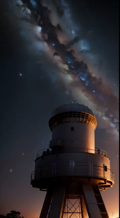 Night Starry Sky Observatory back