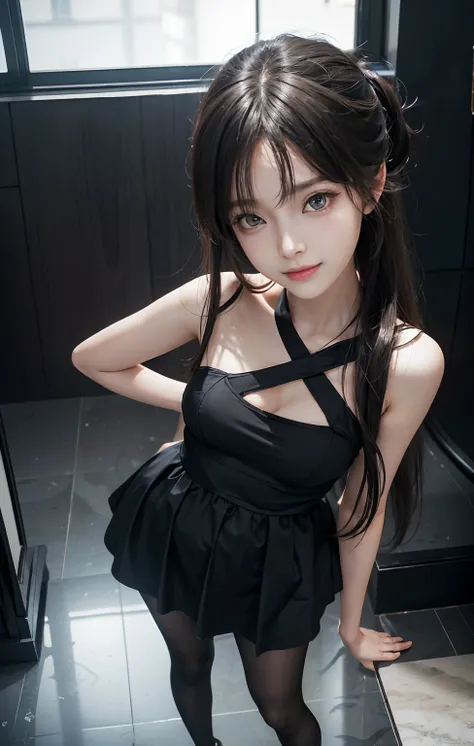 tmasterpiece， 1 beutiful girl， Detailed eyes， Swollen eyes， Best quality at best， 超A high resolution， （Realistis： 1.4）， RAW photogr， cinmatic lighting， ssmile， a asian beauty， Korea， Ren， Super beautiful， Small young face， Beautiful skins， busty figure， cy...