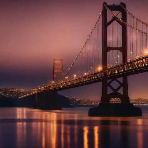 (image+arte abstrata)+(steel bridge)+(San Francisco River:0.9)+(night  sky)+(dark water)+(soft-lighting)+(UHD)