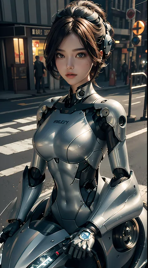 Highest quality, outstanding detail, super high resolution, (fidelity: 1.4), best illustration, favor details, complex 3d rendering very detailed beautiful ceramic silhouette female robot face, robot, robot parts, highly condensed 1girl, with a delicate an...