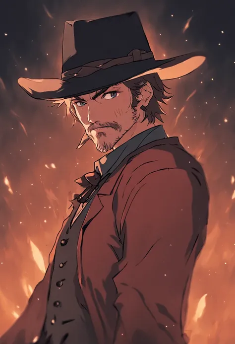 (((Autoretrato de um homem))), master part, extremamente detalhado, melhor qualidade, ((com traje de cowboy)), inspirado em Red Dead Rendemption, extremamente detalhado, (8k, qualidade superior, melhor qualidade, obra-prima, altamente detalhado: 1.2),