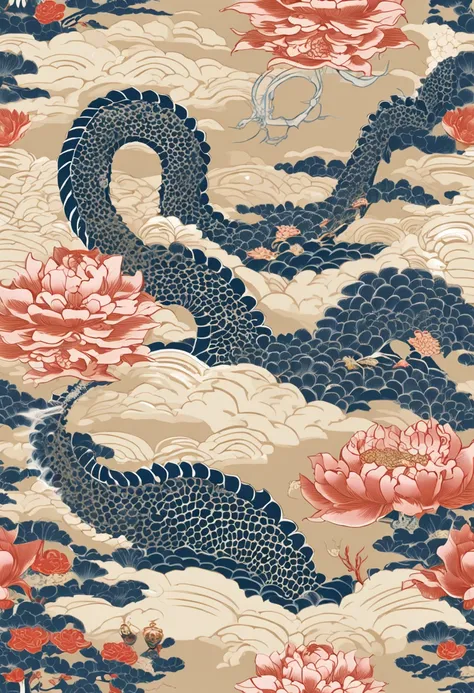 "Envision an enchanting wallpaper pattern composed of a rhythmic arrangement of iconic Japanese symbols, each adding a layer of cultural depth and significance.

The delicate sakura blossom, symbolizing renewal and fleeting beauty, is interspersed among in...