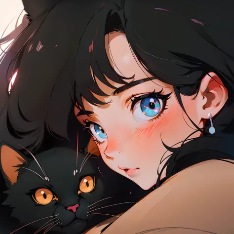 anime girl with black cat in her arms, beautiful anime catgirl, lofi portrait, cute anime catgirl, catgirl, digital anime illustration, anime catgirl, anime style portrait, ilya kuvshinov. 4 k, anime girl with cat ears, anime style illustration, ilya kuvsh...