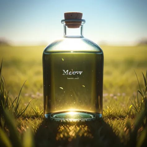 An empty bottle background meadow