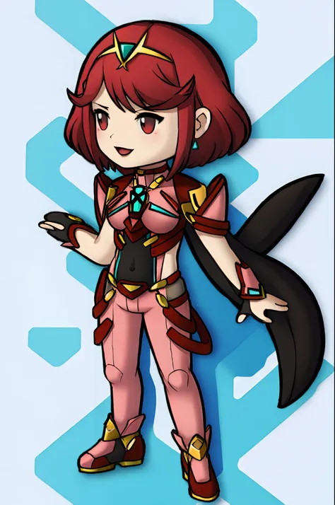 pyra \(xenoblade\), chibi,full body,standing