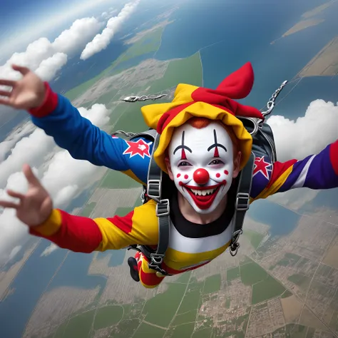 Clown skydiving