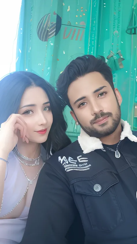 they are sitting next to each other in front of a green box,remove that green box ,lovely couple, very very low quality picture, couple, couple pose, in love selfie, candid picture, selfie, ash thorp khyzyl saleem, with lovely look, exclusive, in city stre...