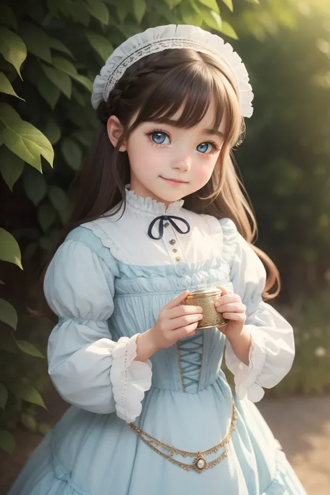 Victorian Girl、gorgeous dress、PastelColors、Beautie、beautiful  Girl、kawaii、Western features、Americana、Cute、Glitz、Beautiful shape、beautidful eyes、A slight smil